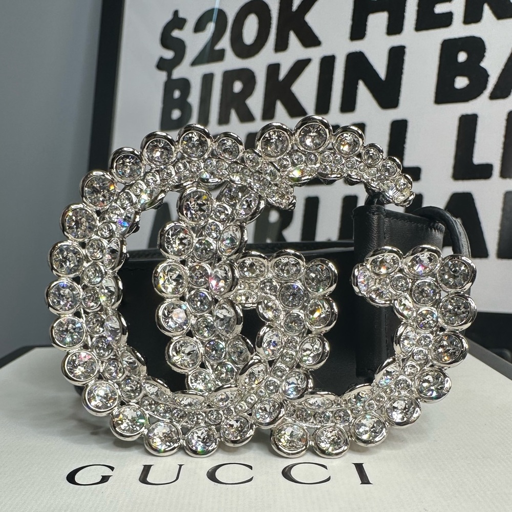Gucci Crystal GG logo belt Size 85